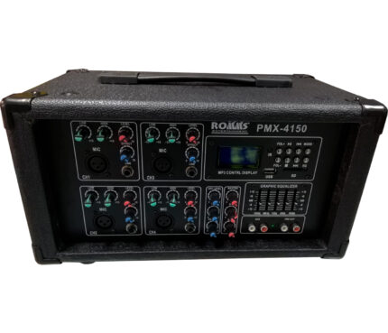 MEZCLADORA AMPLIFICADA 4 CANALES USB/SD/BLUTOOTH 150W (romms)