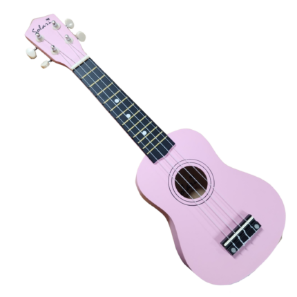 UKULELE SOPRANO CON FUNDA COLOR ROSA (Solar)