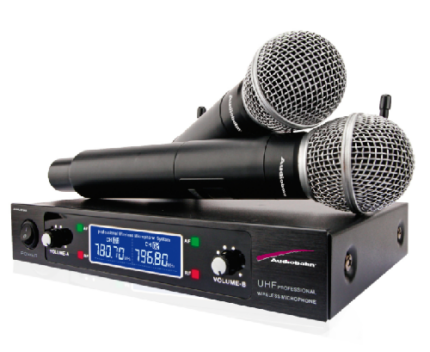 MICROFONOS INALAMBRICOS (Audiobahn) UHF MOD AMU295