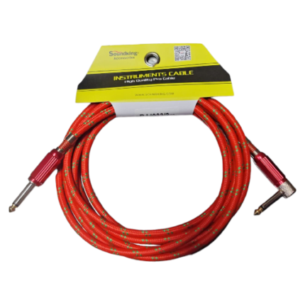 CABLE PLUG 6.3 A PLUG 6.3 PARA INSTRUMENTO 6 METROS ROJO PLUG L (Soundking)