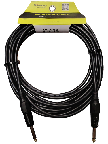 CABLE PLUG 6.3 A 6.3 6 METROS COLOR NEGRO (Soundking)