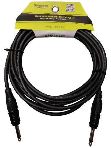 CABLE PLUG 6.3 A 6.3 4.6 METROS COLOR NEGRO (Soundking)