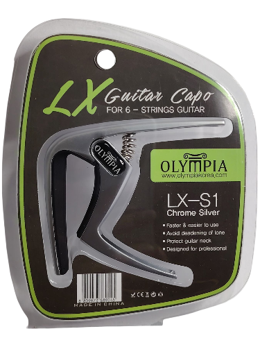 CAPOTRASTO METALICO PLATEADO PARA GUITARRA ACUSTICA Y ELECTRICA (Olympia)