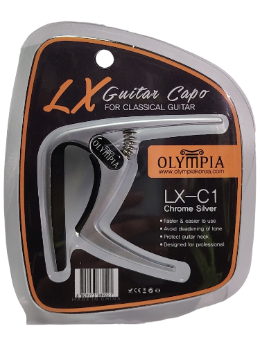 CAPOTRASTO METALICO PLATEADO PARA GUITARRA CLASICA (Olympia)
