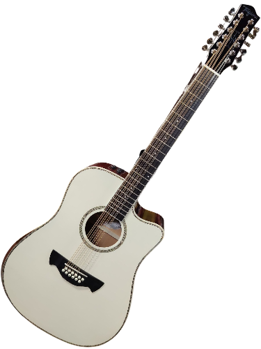 GUITARRA ELECTROACUSTICA DE 12 CUERDAS PARES BLANCA (Tagima)
