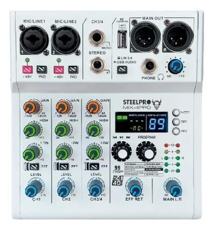 MEZCLADORA DIGITAL PROFECIONAL 4 CANALES (SteelPro)