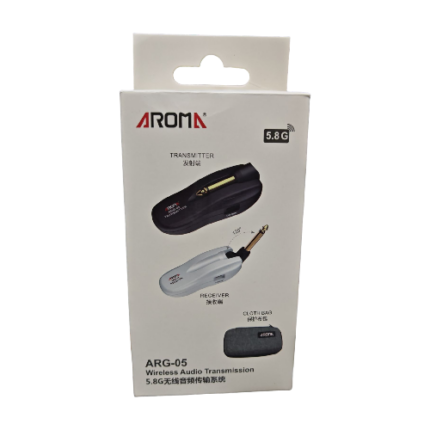 SISTEMA DE TRANSMISOR Y RECEPTOR INALAMBRICO RECARGABLE PARA GUITARRA CON ESTUCHE UHF (Aroma)